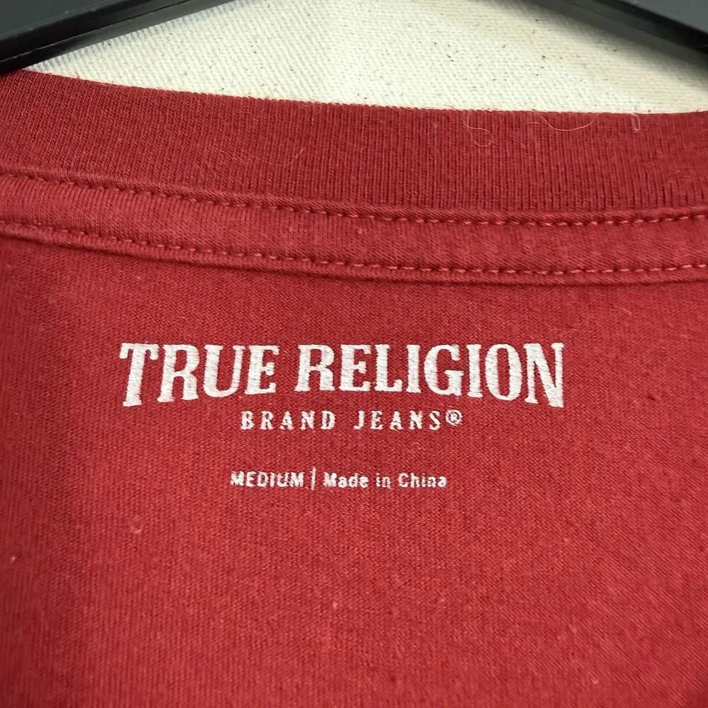 True Religion T Shirt Men Medium Red Shirt Mens